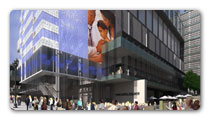 Rendering of trade center, closeup